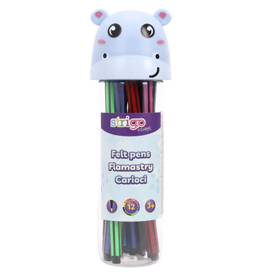 Carioci lavabile 12 culori, cutie Hipopotam, SSC477