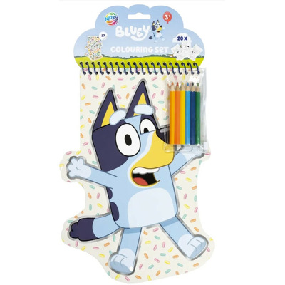 Carnetel de colorat cu creioane - Bluey