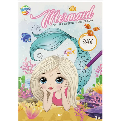 Carte de colorat cu abtibilduri - Sirena magica
