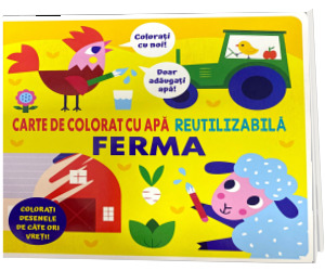 Carte de colorat cu apa reutilizabila. Ferma