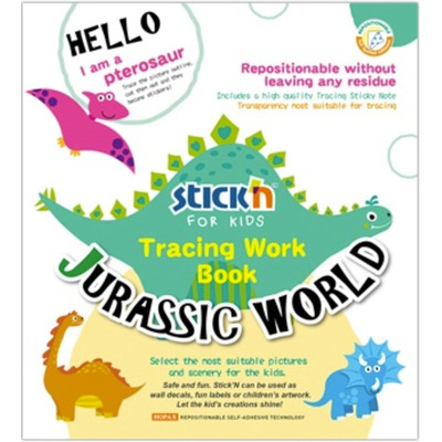 Carte educativa Stickn Tracing Work Book - Jurassic World