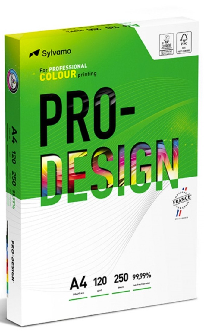 Carton A4, pentru print digital, Pro - Design, clasa A++, 120gsm, 250 coli/top - alb
