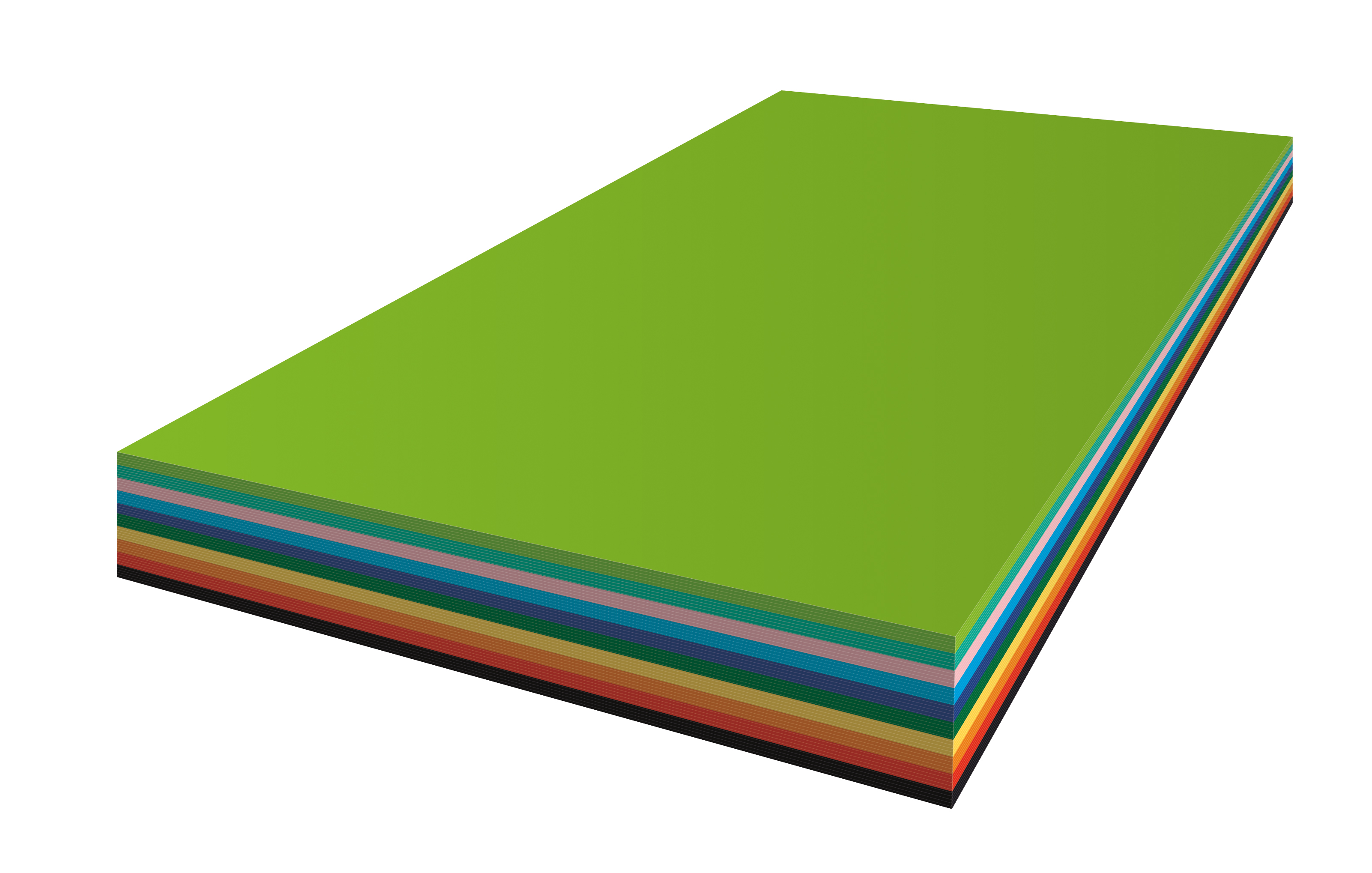 Carton color A3, 120g/mp - 100 coli/top, AURORA Raphael - 10 culori intense