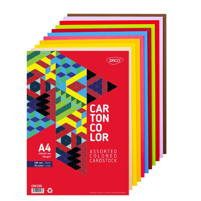 Carton color A4 120 g/mp 10 culori Set 100 DACO