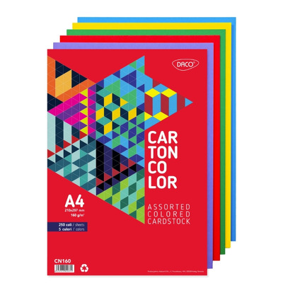 Carton color A4 250 coli 5 cul., 160G/mp, Daco