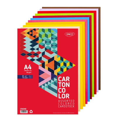 Carton color A4 50 coli 10 culori DACO CN240