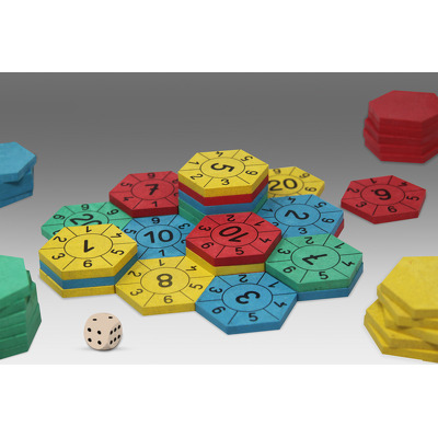 Castelul numerelor - joc matematic cu jetoane numerotate