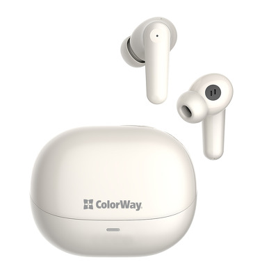 Casti Wireless ColorWay Slim TWS-1, control intuitiv, sunet surround -bej