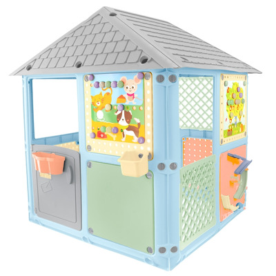 Casuta de joaca Mochtoys Smart House culori pastel, 115 x 106 x 128 cm
