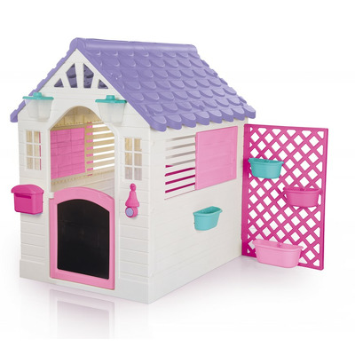 Casuta deluxe pentru copii - Alb cu roz