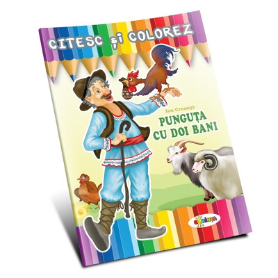 Citesc si colorez. Punguta cu doi bani