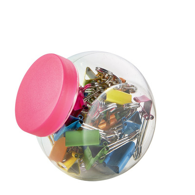 Clip hartie 19 mm, 25/borcan, Alco - neon asortate