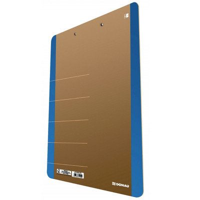 Clipboard dublu A4, carton 900gsm, colturi rotunjite, DONAU Life - margine albastra