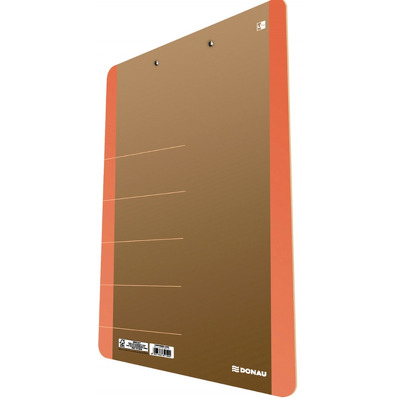 Clipboard dublu A4, carton 900gsm, colturi rotunjite, DONAU Life - margine orange