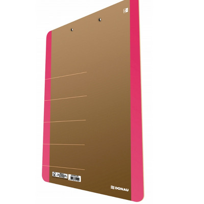 Clipboard dublu A4, carton 900gsm, colturi rotunjite, DONAU Life - margine roz