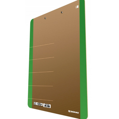 Clipboard dublu A4, carton 900gsm, colturi rotunjite, DONAU Life - margine verde