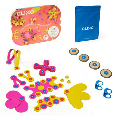 Clixo joc magnetic de construit - Crew Roz si Galben (30 piese)