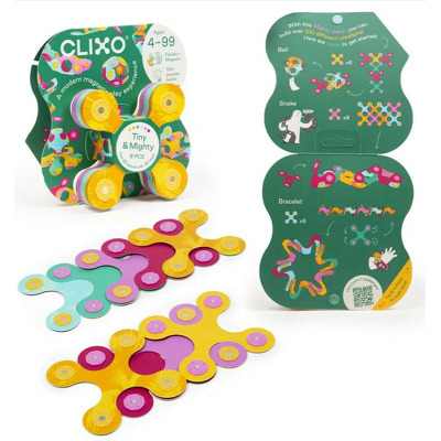 Clixo joc magnetic de construit. Tiny si Mighty - Pasari tropicale (9 piese)