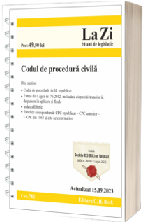 Codul de procedura civila. Cod 782. Actualizat la 15.09.2023