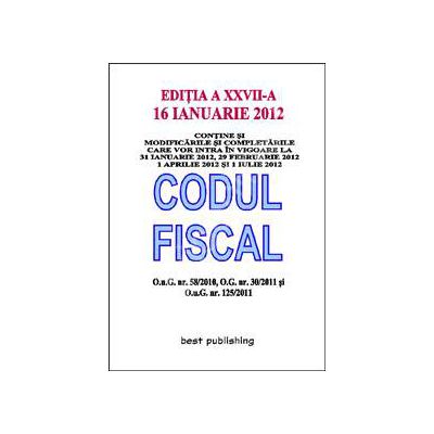 Codul fiscal 2012 (16 ianuarie 2012)