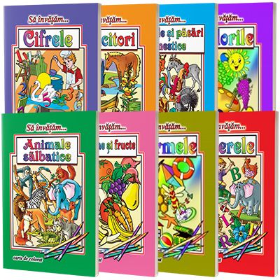 Colectia sa invatam...8 carti de colorat, format A4