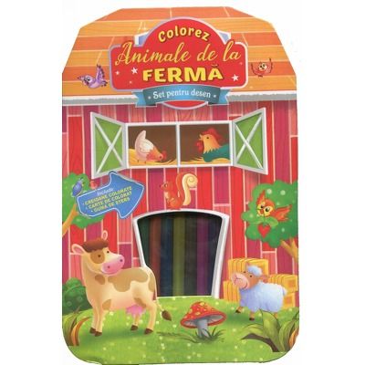 Colorez animale de la ferma. Set pentru desen