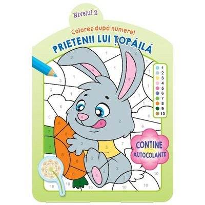 Colorez dupa numere. Prietenii lui Topaila. Nivelul 2