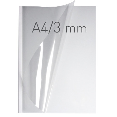 Coperti plastic PP cu sina metalica  3mm- transparent cristal/alb, Opus Easy Open