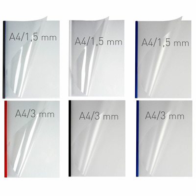 Coperti plastic PVC cu sina metalica 5mm,  Easy Open - transparent cristal/alb