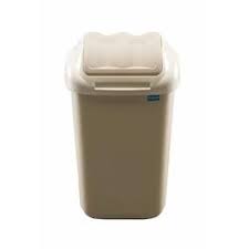 Cos plastic cu capac batant, capacitate 50l, PLAFOR Fala - cappuccino