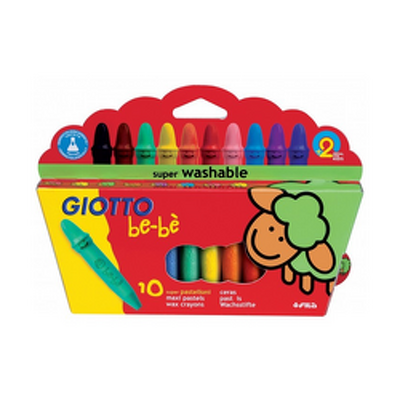 Creioane cerate din plastic cu ascutitoare, 10 culori/cutie