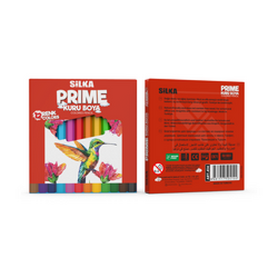 Creioane colorate 1/2, 12 culori/cutie, SILKA Prime