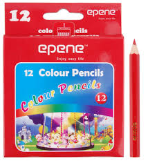 Creioane colorate, 1/2, corp hexagonal, 12 culori/cutie, Epene