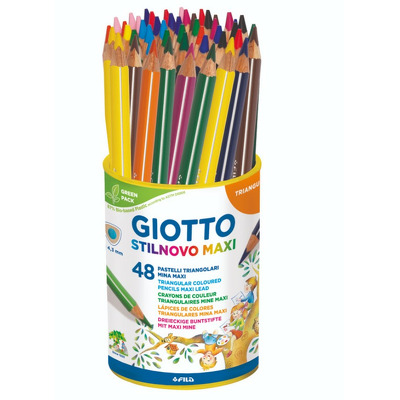 Creioane colorate 48 culori/tub, GIOTTO Stilnovo Maxi