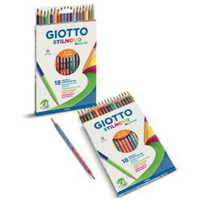 Creioane colorate, cutie carton, 12 culori/cutie, GIOTTO Stilnovo Bicolor