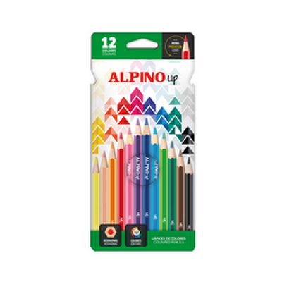 Creioane colorate, cutie carton, 12 culori/set, ALPINO Up