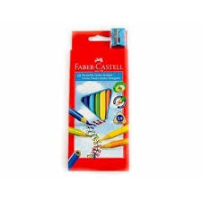 Creioane colorate Jumbo, 10 culori+Ascutitoare, Faber-Castell