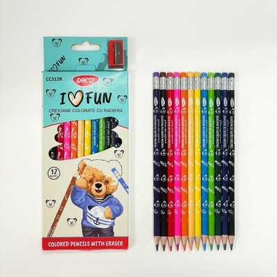 Creion color 12 cu radiera CC312R