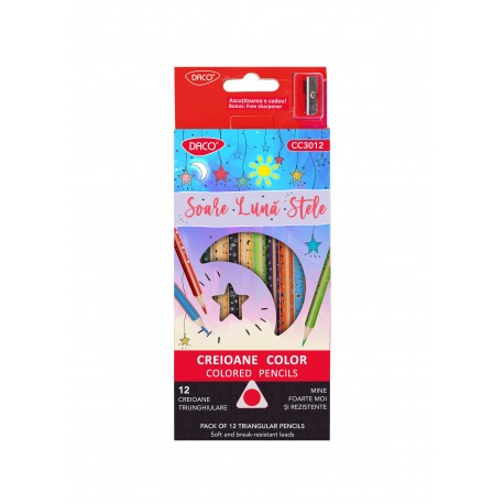 Creion color 12 Soare Luna Stele, Daco CC3012