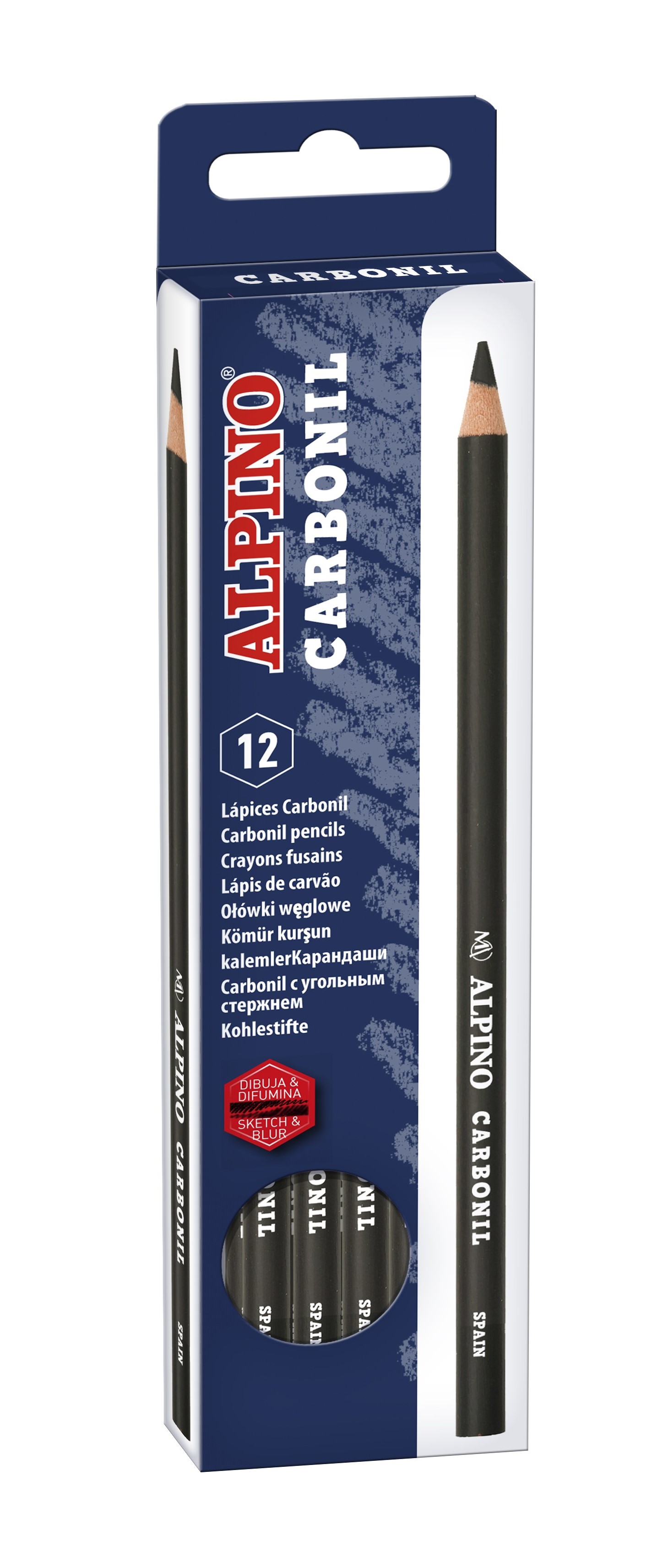 Creion cu mina grafit, pentru desene si schite, Alpino Carbonil