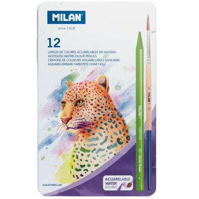 Creion grafit color solubil cutie metalica MILAN