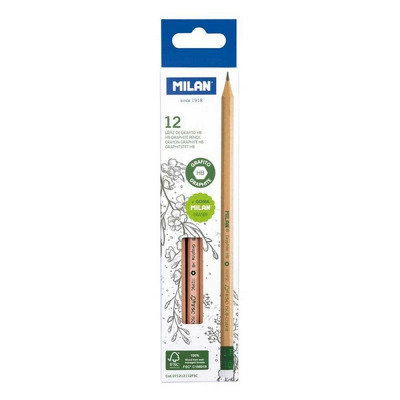 Creion grafit cu radiera FSC, Milan - set 3 buc
