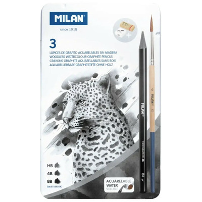 Creion grafit solubil cutie metalica