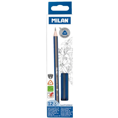 Creion grafit triunghiular 2B - set 3 buc