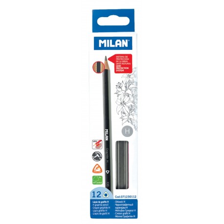 Creion grafit triunghiular H, Milan