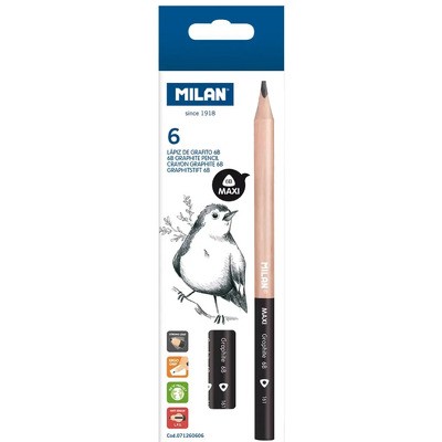 Creion grafit triunghiular MAXI 6B - set 2 buc