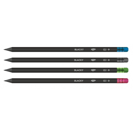 Creion negru cu radiera blacky