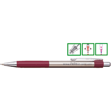 Creion mecanic metalic Penac Pepe, rubber grip, 0.5mm, varf metalic - accesorii bordeaux