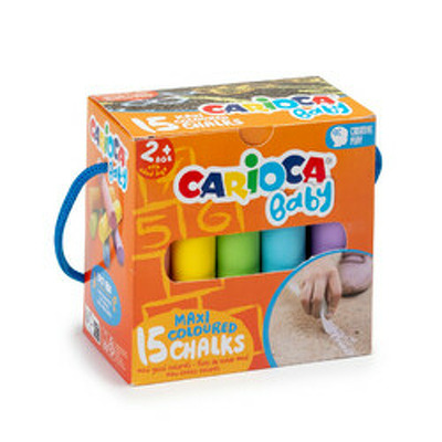 Creta colorata, 15 culori/cutie, CARIOCA Baby Maxi