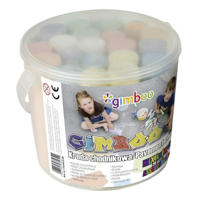 Creta colorata XXL, pentru pardoseala de exterior, 20 buc/galeata, GIMBOO